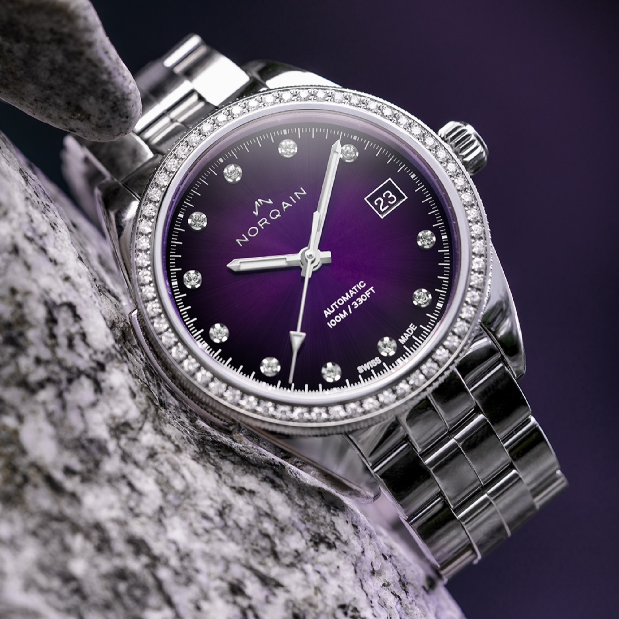 NORQAIN Adventure Sport  Purple Gradient Dial Watch, 37mm