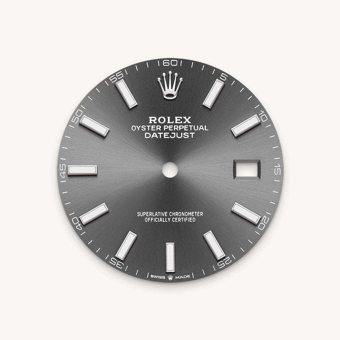 rolex datejust in white rolesor - combination of oystersteel and white gold, m126334-0014 - slate dial - ben bridge