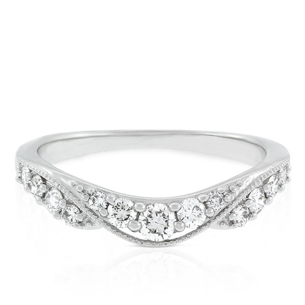 Diamond Contour Band 14K