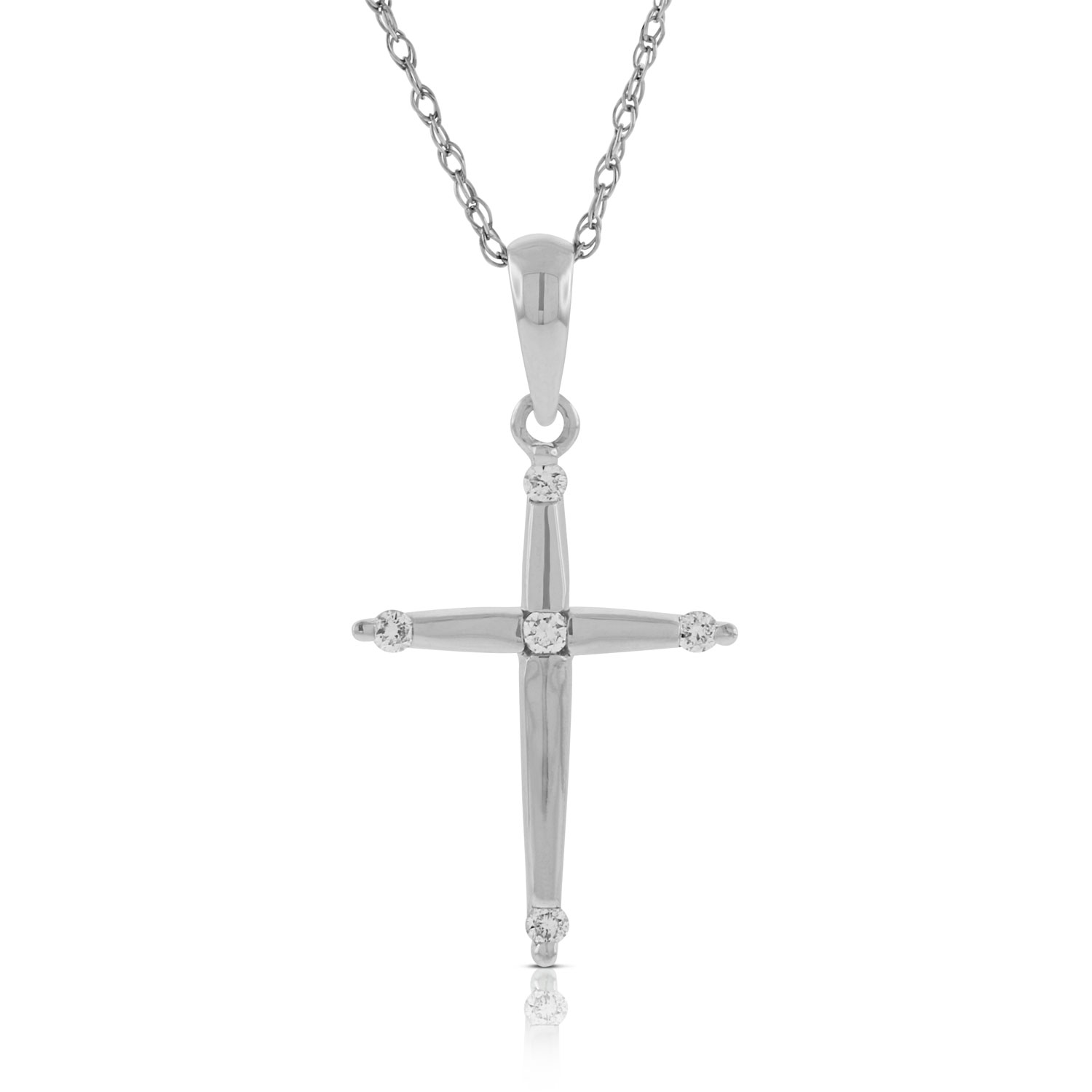 Diamond Cross Pendant 14K