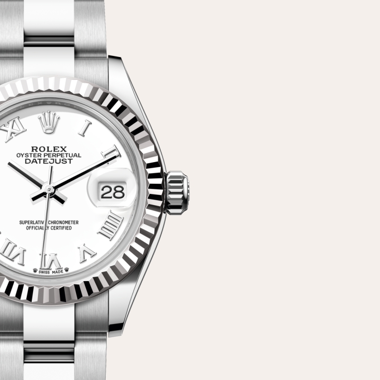 rolex lady-datejust in white rolesor - combination of oystersteel and white gold, m279174-0020 - watch dial - ben bridge