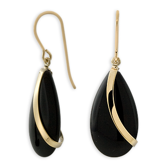 Onyx Earrings 14K