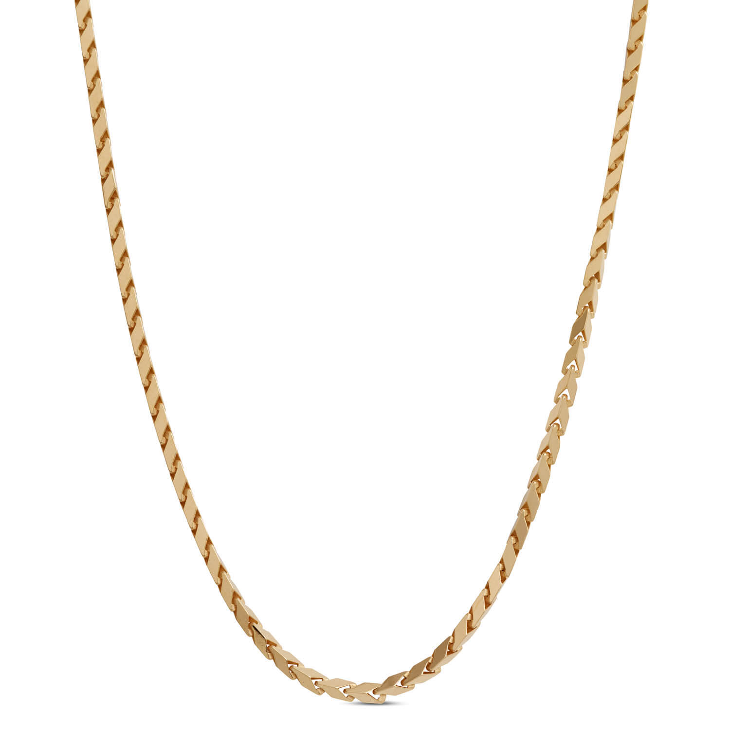 Toscano 24-Inch Pyramid Link Neck Chain, 14K Yellow Gold