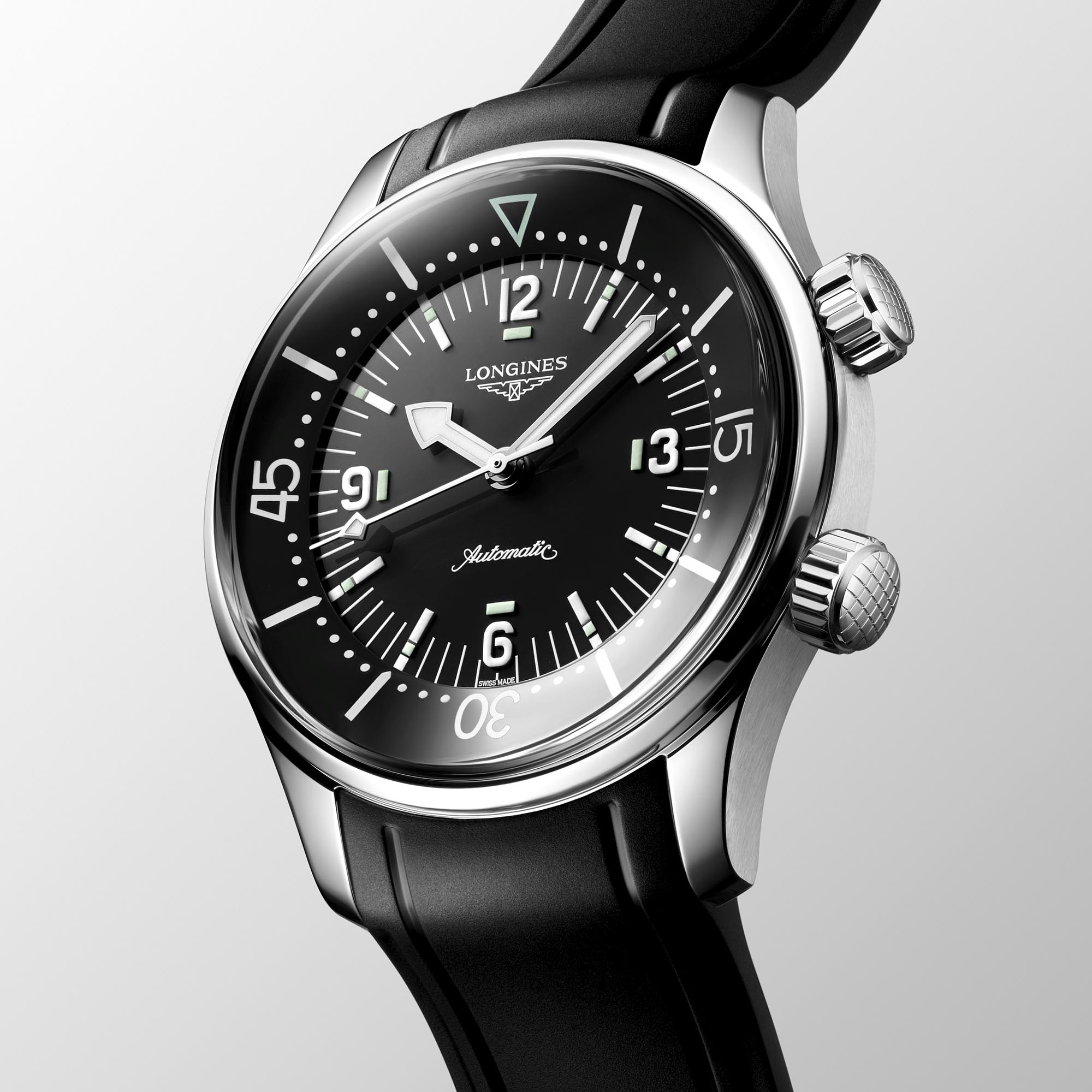 Longines Legend Diver Black Dial Watch, 39mm