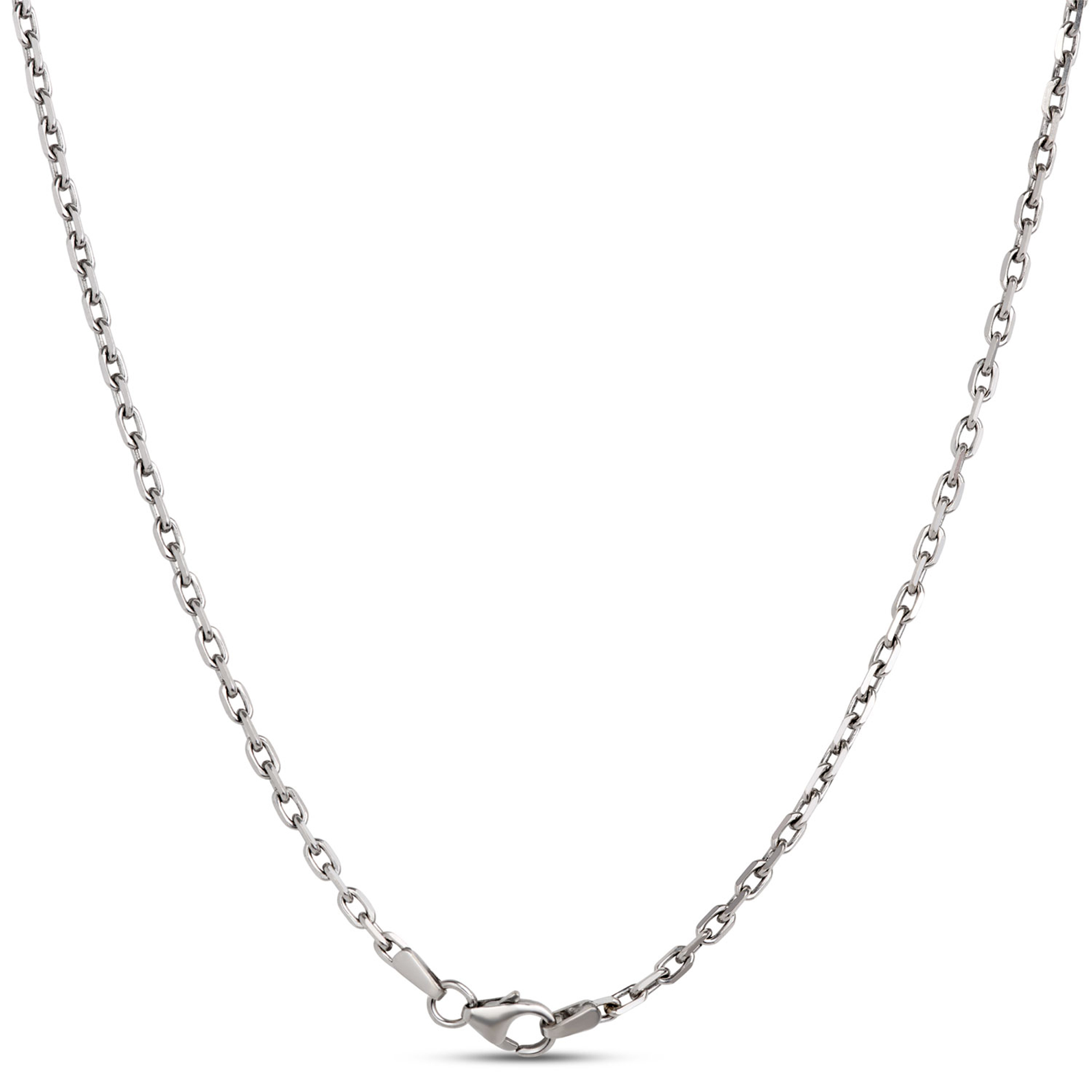 Blue Sapphire and Diamond Dog Tag Necklace, 18K White Gold