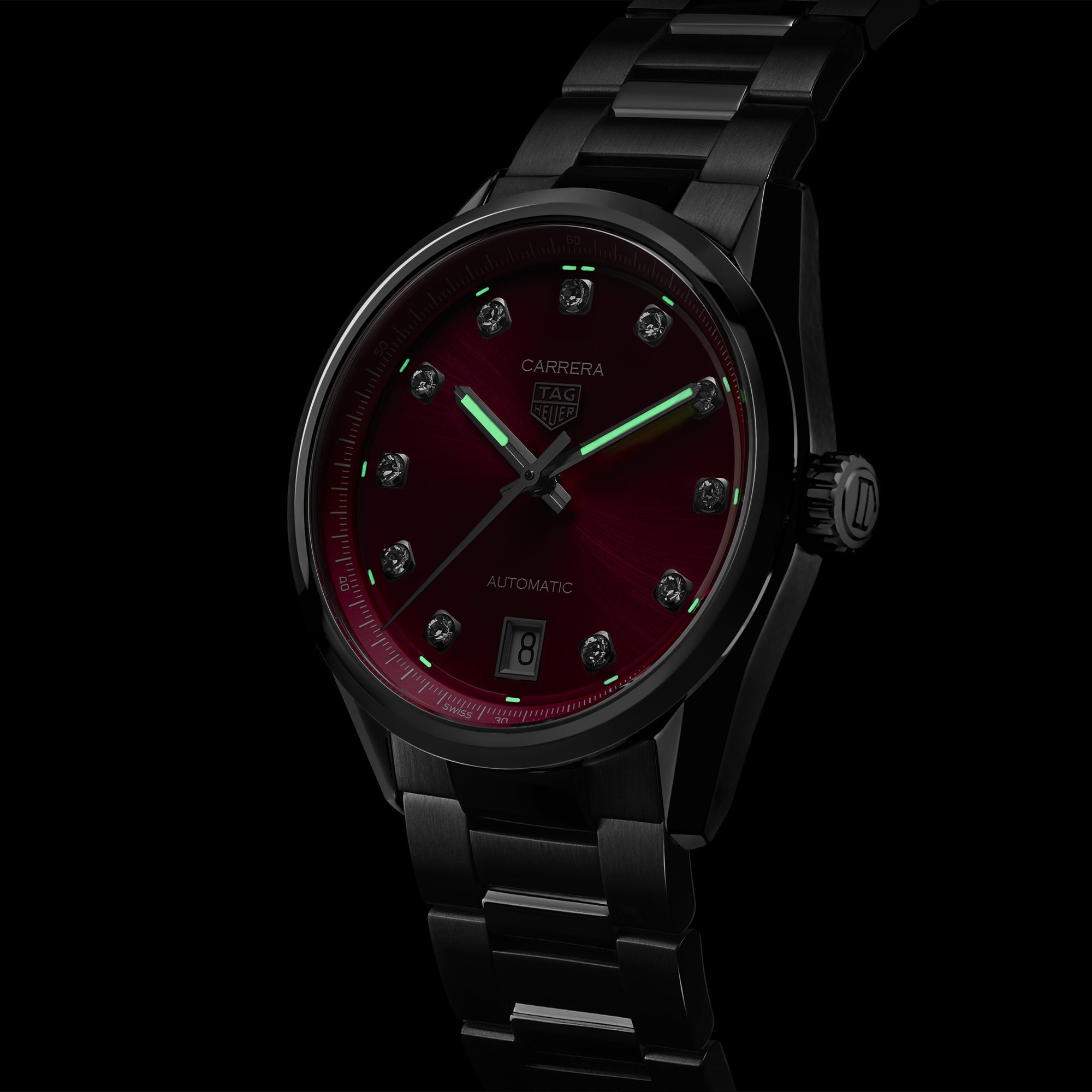 TAG Heuer Carrera Date Watch Pink Dial, 36mm