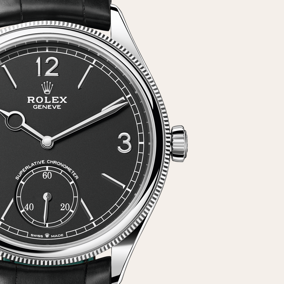 rolex 1908 in 18 ct white gold, m52509-0002 - watch dial - ben bridge